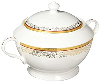 【中古】【輸入品・未使用】LorenzoインポートLa LunaコレクションBone China Souptureen蓋、Rominaパターンby Lorrenホーム動向、レッド