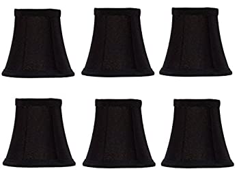 【中古】【インポート品・未当て嵌める】Upgradelights 6個仕掛ける バレルシャンデリアランプシェード 5in 黒いこと絹地 ゴールドライニングクリップ付き添い人 白熱電球に2.5x5x4