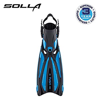 【中古】【輸入品・未使用】(Medium%ｶﾝﾏ% Fish Tail Blue) - TUSA Open Heel Solla Dive Fins
