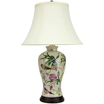 【中古】【輸入品・未使用】Oriental家具29?%ダブルクォーテ%フローラルホワイト磁器ランプ|スカイマーケットプラス