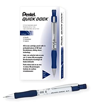 【中古】【輸入品・未使用】Pentel quick-dock Mechanical Pencil %ｶﾝﾏ% 0.7?MM %ｶﾝﾏ%ブルーバレルボックスof 12?( qd7e-c )