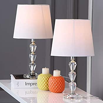 【中古】【輸入品・未使用】Safavieh Lighting Collection Dylan Clear and White Tiered Crystal Orb 15.8-inch Table Lamp (Set of 2) by Safavieh｜スカイマーケットプラス 26,395円
