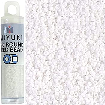 【中古】【輸入品・未使用】Miyuki ラウンドシードビーズ サイズ 15/0 8.2g 不透明ホワイト|スカイマーケットプラス