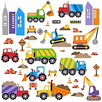 【中古】【インポート品・未当て嵌める】City Construction Decorative Peel \u0026 Stick Wall Art Sticker Decals by CherryCreek Decals [並行輸入品]