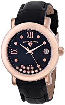 【中古】【インポート品・未当て嵌める】Swiss Legendウィメンズ22388-RG-01 Diamantiアナログ見せびらかすSwiss Quartz Black Watch