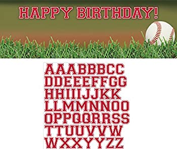【中古】【輸入品・未使用】Baseball Fanatic Giant Happy Birthday Banner with Letter Stickers by Creative Converting by Creative Converting [並行輸入品]