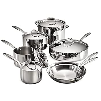 【中古】【インポート品・未当て嵌める】Tramontina 80116/249DS Gourmet Stainless Steel Induction-Ready Tri-Ply Clad 12-Piece Cookware Set%ｶﾝﾏ% NSF-Certified%ｶﾝﾏ% Made インチ Brazi