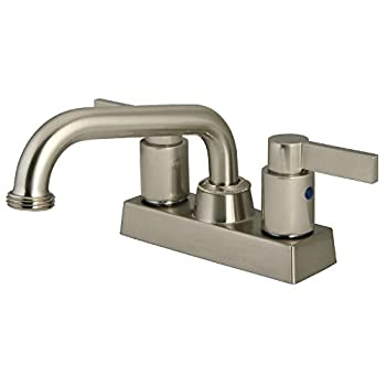 【中古】【輸入品・未使用】Kingston Brass KB2478NDL 5-3/4-Inch in Spout Reach NuvoFusion Two Handle Laundry Faucet%ｶﾝﾏ% Satin Nickel by Kingston Brass [並行輸入品