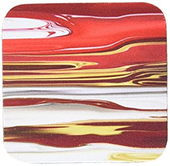 【中古】【輸入品・未使用】(set-of-8-Soft) - 3dRose cst_80716_2 Modern Red Silver N Gold Melt Soft Coasters%ｶﾝﾏ% Set of 8