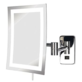 【中古】【インポート品・未当て嵌める】See All hledcsa69dひな形受け答えLED Lighted矩形壁マウントメイクアップミラー5?x Direct Wire、Cr