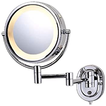 【中古】【輸入品・未使用】See All hlcsa895d Halo Lighted 8インチ直径壁マウントMake Upミラー5?x Direct Wire、クロム