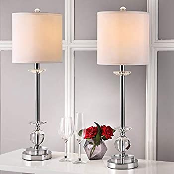 【中古】【インポート品・未当て嵌める】Safavieh Lighting Collection Marla クリスタルキャンドルスティック 31in 臥し所 リビング御部屋 老人ホーム 執務室 学習机 ナイト爵照明ランプ テ