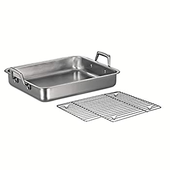 【中古】【輸入品・未使用】Tramontina 80203/004DS Gourmet Prima 15-Inch Rectangular Roasting Pan with Basting Grill%ｶﾝﾏ% Medium%ｶﾝﾏ% Stainless Steel by Tramontina