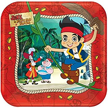 【中古】【輸入品・未使用】American Greetings Jake and the Never Land Pirates 7%ﾀﾞﾌﾞﾙｸｫｰﾃ% Square Plate%ｶﾝﾏ% 8 Count%ｶﾝﾏ% Party Supplies Novelty by American Greet