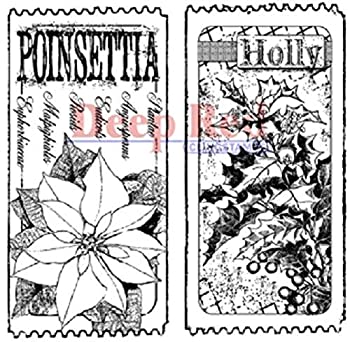 【中古】【輸入品・未使用】Deep Red Cling Stamp 3%ﾀﾞﾌﾞﾙｸｫｰﾃ%X3%ﾀﾞﾌﾞﾙｸｫｰﾃ%-Holly & Poinsettia Tickets (並行輸入品)｜スカイマーケットプラス