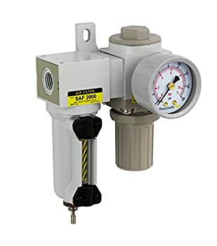 【中古】【輸入品・未使用】PneumaticPlus SAU2020M-N02G-MEP Mini Compressed Air Filter Regulator Combo 1/4 NPT - Metal Bowl%ｶﾝﾏ% Manual Drain%ｶﾝﾏ% Gauge by Pneumat