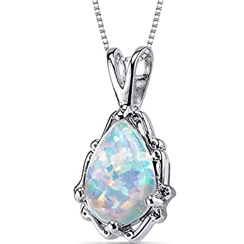 【中古】【輸入品・未使用】Peora スターリングシルバーペンダントネックレス レディース ヴィンテージ ティアドロップ ソリティア 天然/人工/人工宝石 18インチチェーン付