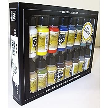 【中古】【輸入品・未使用】[バジェホ]Vallejo Basic Colors: Acrylic 16 Airbrush Paint Set for Model & Hobby 71178 [並行輸入品]｜スカイマーケットプラス