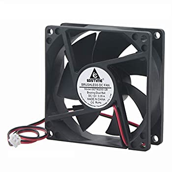 【中古】【輸入品・未使用】Gdstime 4500RPM 8cm 80mm x 80mm x 25mm 12V 高風量 高速 デュアルボールベアリング ブラシレス DC冷却ファン