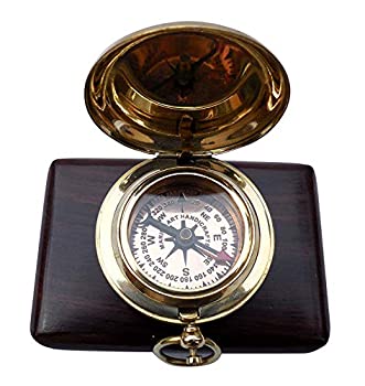 【中古】【輸入品・未使用】MAH手作り真鍮プッシュボタン彫刻可能な方向ポケットコンパス。