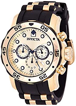 【中古】【輸入品・未使用】[インビクタ] 腕時計 Pro Diver 石英 48mm ケース ゴールド ブラック ステンレススチール ポリウレタンストラップ ゴールドダイヤル 17885 メン｜スカイマーケットプラス