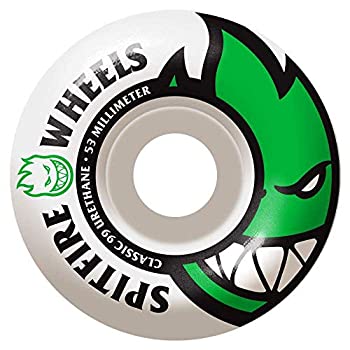 【中古】【輸入品・未使用】Spitfire Bighead 53mm White/Green Skateboard Wheels (Set Of 4) by Spitfire 14,871円