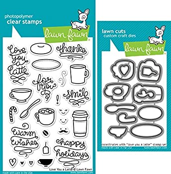 【中古】【輸入品・未使用】Lawn Fawn Love You A Latte Clear Stamp and Die Set - Includes One Each of LF704 (Stamp) & LF705 (Die) - Custom Set by Lawn Fawn｜スカイマーケットプラス