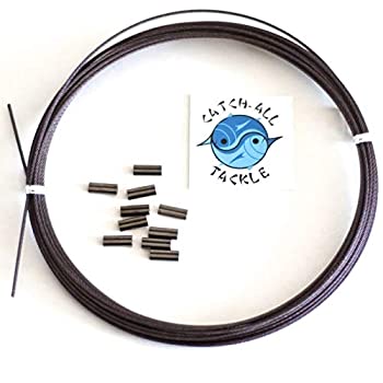 【中古】【輸入品・未使用】(1.0mm 80kg 1.3mm crimp) - 49 Strand Stainless Steel Black Vinyl Coated Cable Kit 9.1m with 10 crimps|スカイマーケットプラス