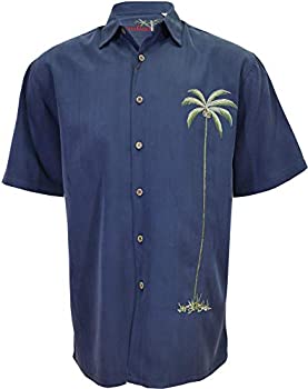 【中古】【輸入品・未使用】Bamboo Cay メンズ 半袖 ハワイアンカジュアル 刺繍織りシャツ US サイズ: XX-Large カラー: ブルー