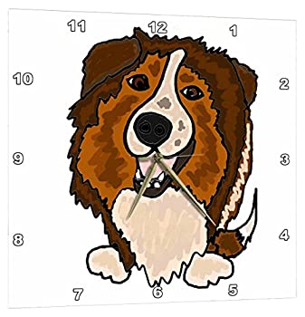 【中古】【輸入品・未使用】3dRose かわいいシェットランドシープドッグ 子犬のアート－ウォールクロック、25.4x25.4cm（DPP_196258_1）