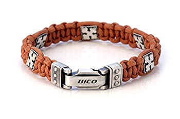 【中古】【輸入品・未使用】Bico Clubcross 手編みブレスレット メタルインサート付き (CA25ブラウン) 自己進化 ストリートジュエリー