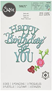 【中古】【輸入品・未使用】Sizzix 660368 Thinlits Die Set - Phrase%カンマ% Happy Birthday to You|スカイマーケットプラス