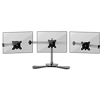 【中古】【インポート品・未当てはめる】Duronic 三画面モニターアームスタンド DM753 トリプルＰＣ学習机マウント 黒 高さかい繕う可 １５－２４in管する ＶＥＳＡ７５/１００ 360度