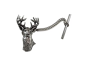 【中古】【輸入品・未使用】ホワイトTailed Stag Deer Headタイタック