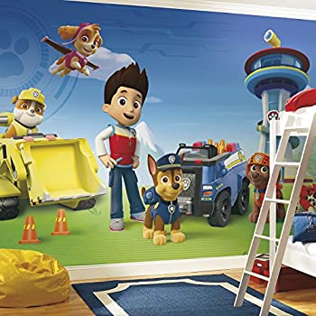 【中古】【輸入品・未使用】RoomMates jl1341?m Ultra剥がせるPaw Patrol XLチェアレールPrepasted壁画、6?x 10.5-feet [並行輸入品]