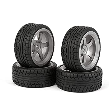 【中古】【輸入品・未使用】BQLZR プラスチック RC 1:10 ドリフトタイヤ & グレー アルミ合金製 5スポークホイール 4個パック｜スカイマーケットプラス