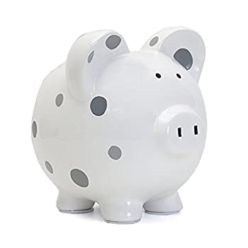 【中古】【インポート品・未当て嵌める】Child to Cherish Large Pig White with Polka Dot Toy Bank%ｶﾝﾏ% Grey by Child to Cherish [並行輸入品]