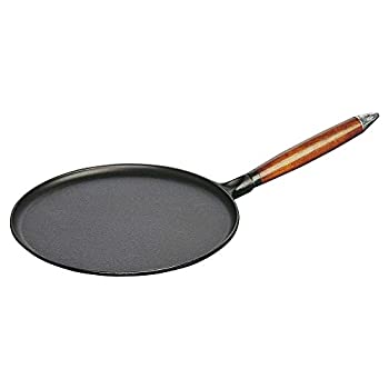 【中古】【インポート品・未当てはめる】Staub 鋳鉄 11in 縮緬食麺麭 スプレッダー\u0026箆付き添い人 つや消し黒いこと