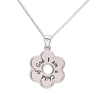 【中古】【輸入品・未使用】Precious Pieces Girl's Sterling Silver%ﾀﾞﾌﾞﾙｸｫｰﾃ%I Am a Child of God%ﾀﾞﾌﾞﾙｸｫｰﾃ% Daisy Necklace%ｶﾝﾏ% 36cm