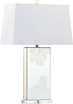 【中古】【輸入品・未使用】Decorator's Lighting 15337 コーラル長方形クリスタルベース テーブルランプ 高さ28インチ エッチングミラー