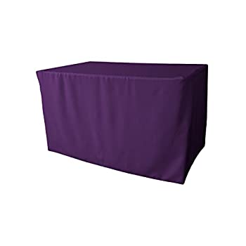 【中古】【インポート品・未当てはめる】LaリネンポリエステルポプリンFittedテーブルクロスfor 4-foot速見表 4 Feet Table パープル TCpopFitted_4Ft_PurpleP23 [並行輸入品]