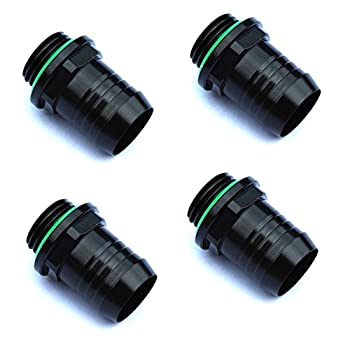 【中古】【輸入品・未使用】Bitspower g1?/ 4?%ﾀﾞﾌﾞﾙｸｫｰﾃ% to 1?/ 2?%ﾀﾞﾌﾞﾙｸｫｰﾃ%バーブ継手forソフトチューブ、マットブラック、4?-パック
