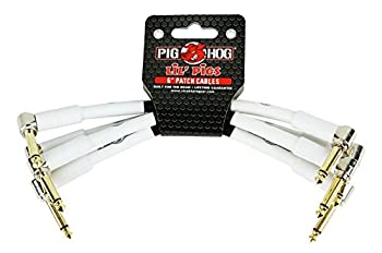 【中古】【輸入品・未使用】Pig Hog PHLIL Lil Pigs 1/4 to 1/4 Right-Angled 6 inch Patch Cables - by PigHog