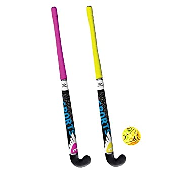 【中古】【インポート品・未当て嵌める】Angel Sports ユニ一発やる フィールドホッケー突っ支い棒書き割り どんぶり鉢付き添い人 黒いこと/さくら色/黄色 33in