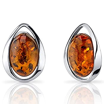 【中古】【輸入品・未使用】Baltic amberスタッドイヤリングスターリングシルバーコニャックカラーオーバル 21,024円