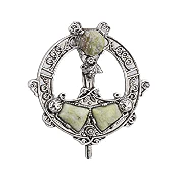 【中古】【輸入品・未使用】Tara Brooch Rhodium Plated & Connemara Marble Irish Made