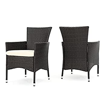 【中古】【インポート品・未当て嵌める】Christopher Knight Home 295968 Clementine Outdoor Multibrown PE Wicker Dining Chairs 141［並行輸入］