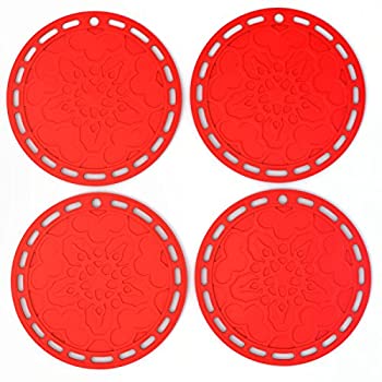 【中古】【輸入品・未使用】シリコンホットパッド (4個セット) 6イン1 多目的キッチンツール ポットホルダー スプラッターガード 電子レンジカバー ジャーオープナー 装飾五