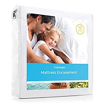 【中古】【輸入品・未使用】(Twin) - LINENSPA Zippered Encasement Waterproof%カンマ% Dust Mite Proof%カンマ% Bed Bug Proof Breathable Mattress Protector - Twin Size|スカイマーケットプラス
