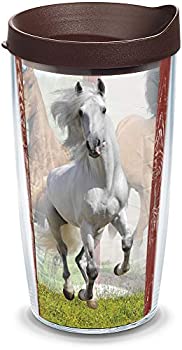 【中古】【輸入品・未使用】Tervis Horses Tumbler with Travel Lid%ｶﾝﾏ% 16 oz%ｶﾝﾏ% Clear by Tervis